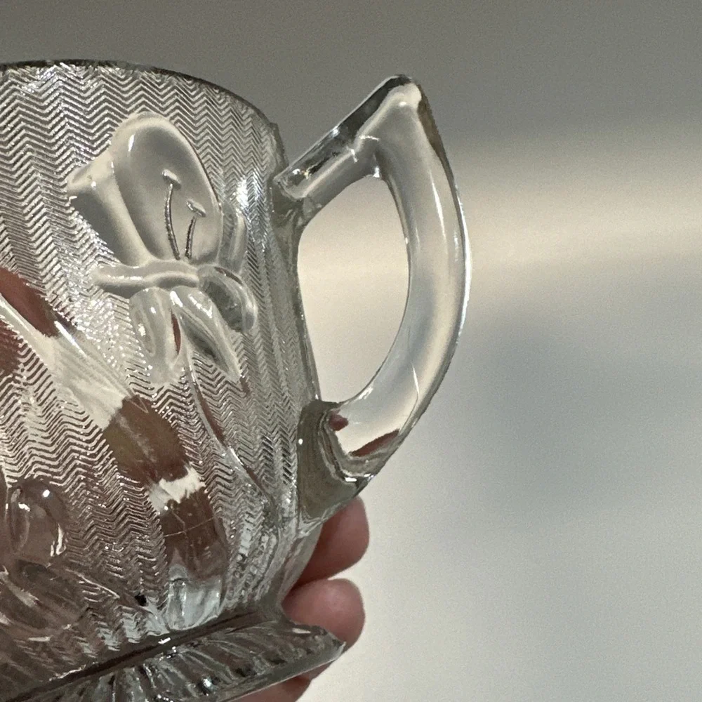 Vintage‎ Jeannette Iris & Herringbone Clear Glass Punch Cup Footed